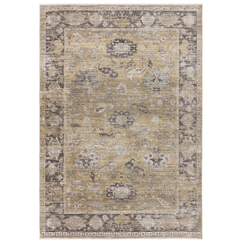 Chavonda Persian Power Loom Yellow Area Rug, Rectangle 200 x 300 cm
