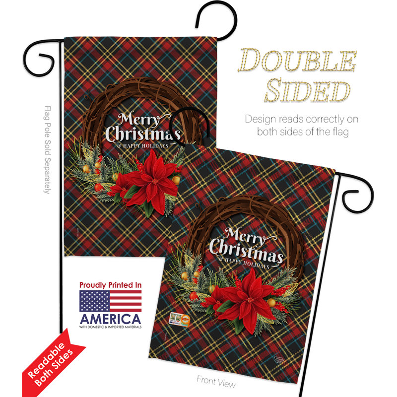 Double Sided 18.5'' H x 13'' W Polyester Christmas Garden Flag