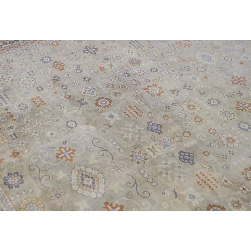 Tapis rouille et chameau de haute qualité noué à la main