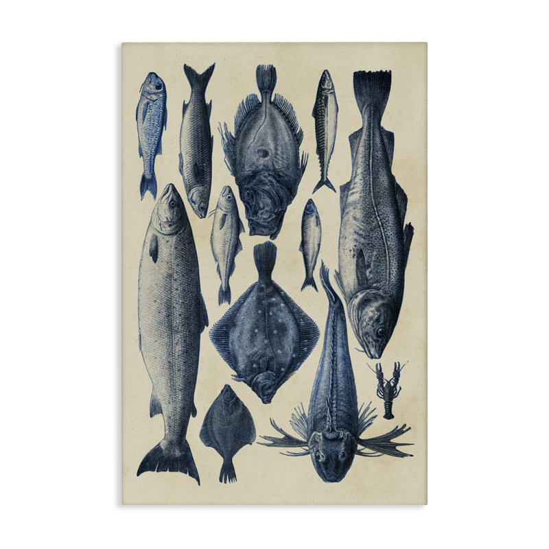 Toile traditionnelle bleue, conception par Alicia Longley, H 24 po x l 16 po