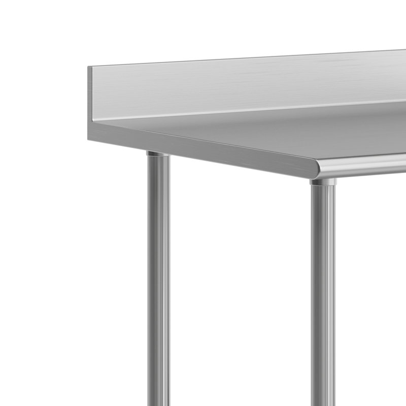 Table de travail commerciale en acier inoxydable avec dosseret de 4 po et tablette réglable, 39.25" H x 36" L x 30" W