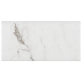 Classico Carrara 6" x 3" Matte Ceramic Bullnose Tile Trim in White/Gray