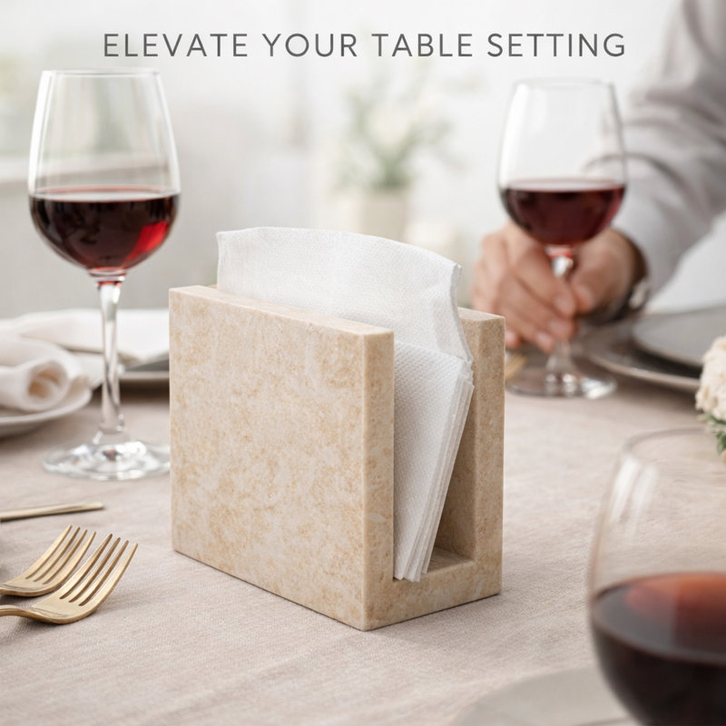 Champagne Marble 5 3/4" Napkin Holder
