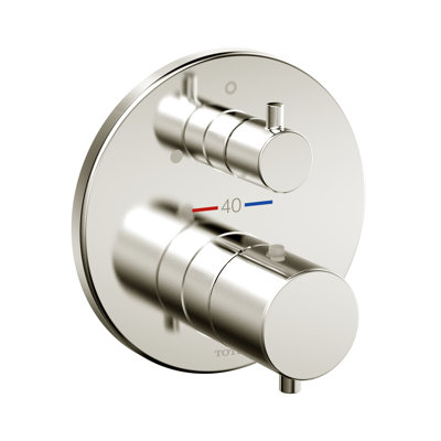 TOTO® Round Thermostatic Mixing Valve with Volume Control Shower Trim, Brushed Nickel