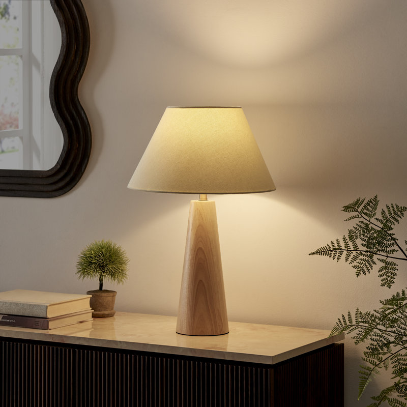 Conny Tapered Wooden Table Lamp - Elegant Simple Design