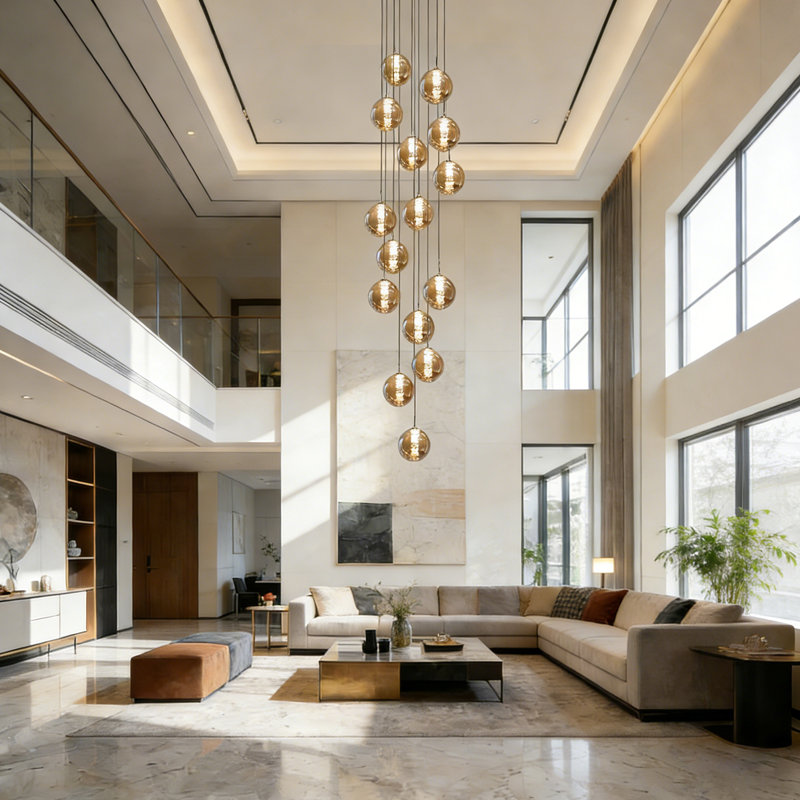 Amice 15-Light Adjustable Glass Cluster Pendant, Amber