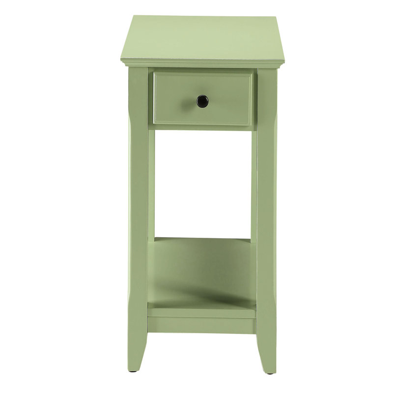 Accent Table With Drawer And Shelf For Small Living Spaces Rectangular Display Space