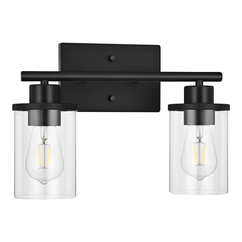 Éclairage pour salle de bain à 2 lumières, Noir