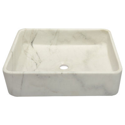 White Stone Vessel Bathroom Sink