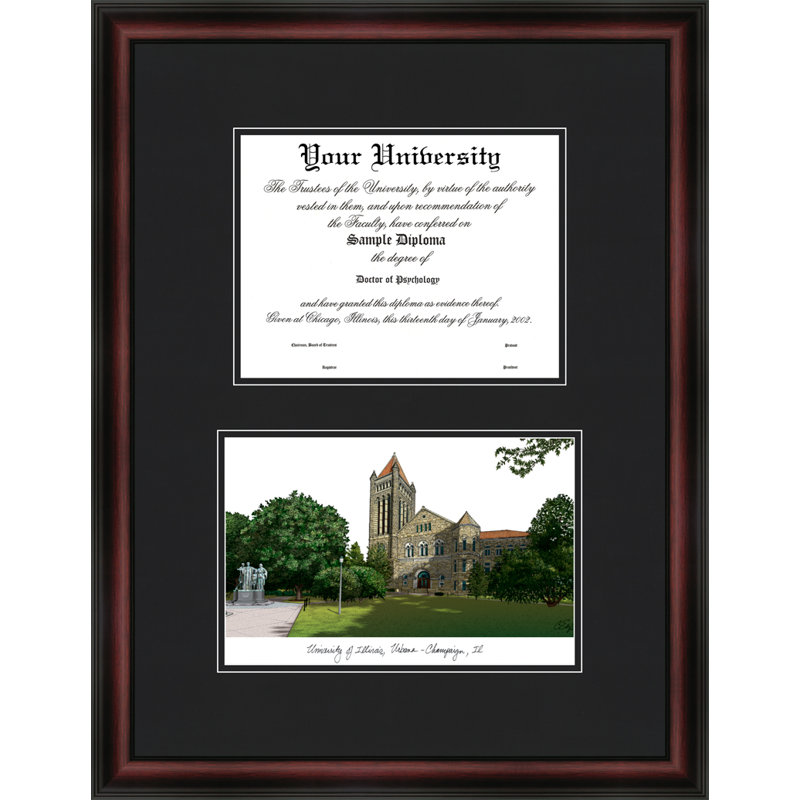 Cadre de diplôme de diplomate illinois combat illini NCAA