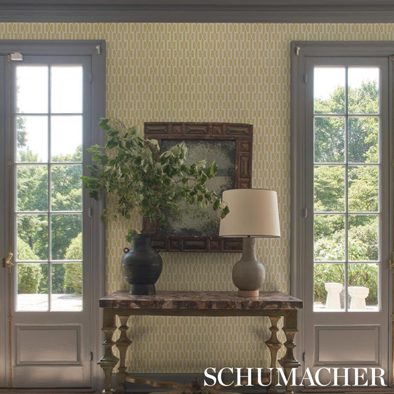 Schumacher X Veere Grenney Belvedere Wallpaper, Mimosa