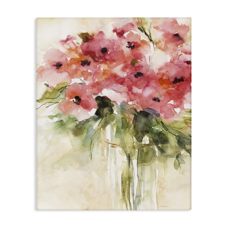 Toile de style aquarelle qui coule, design par Carol Robinson, H 20 po x l 16 po