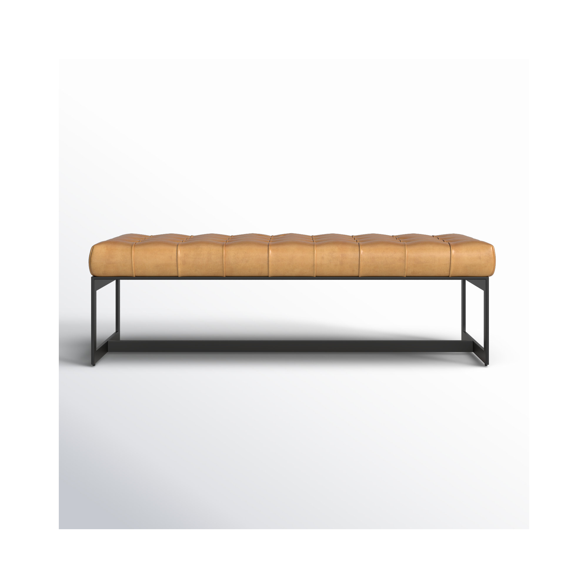 Lianne Leather Bench, Brown Top Grain Leather