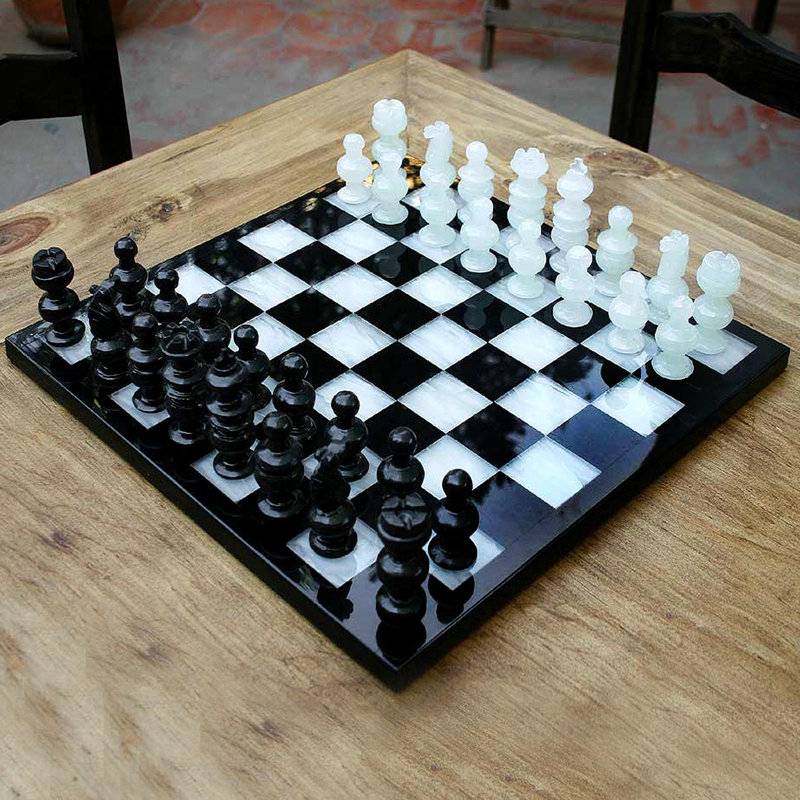 Salvo Wrought Studio™ Handmade 13.75'' L Stone Chess Game Set