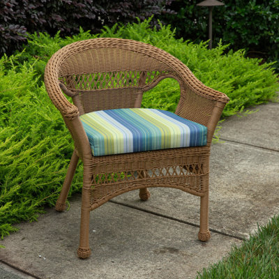 Coussin de chaise décontracté pour l'extérieur en osier rayé résistant à la décoloration Sunbrella