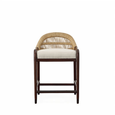 Caribe Upholstered Stool with Solid Wood Frame