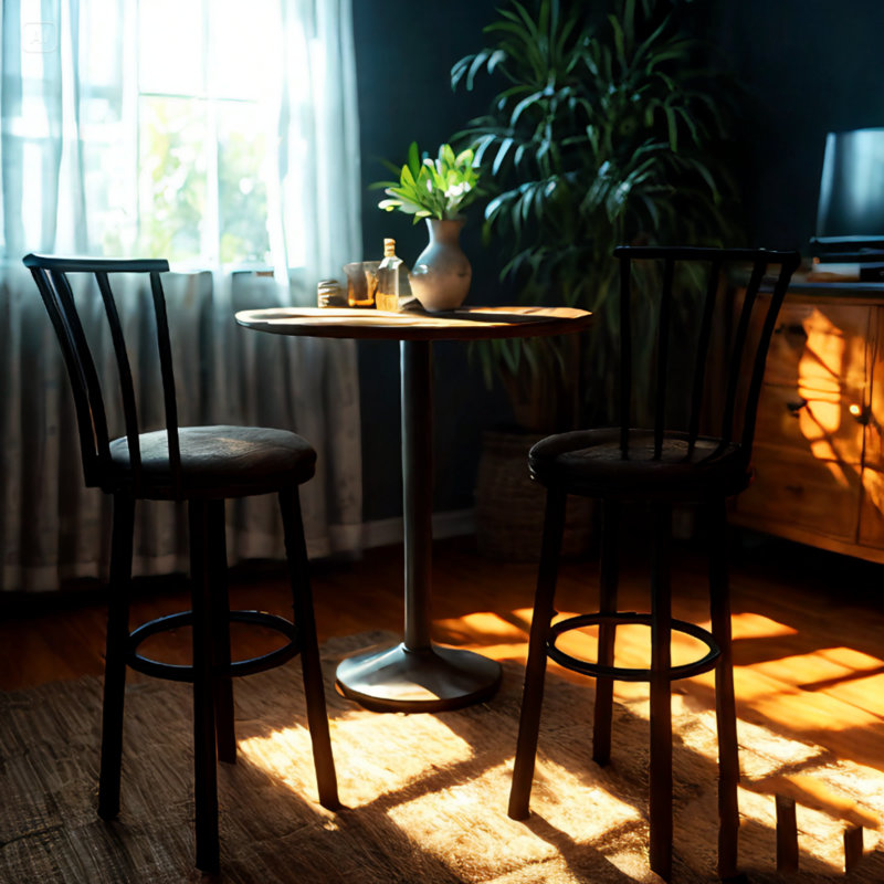 Tabourets de bar, ensemble de 2 tabourets de bar rembourrés, tabourets de bar hauts, chaises de bar avec repose-pieds et dossier, tabourets de bar de comptoir, pour salle à manger, cuisine, bar, noir
