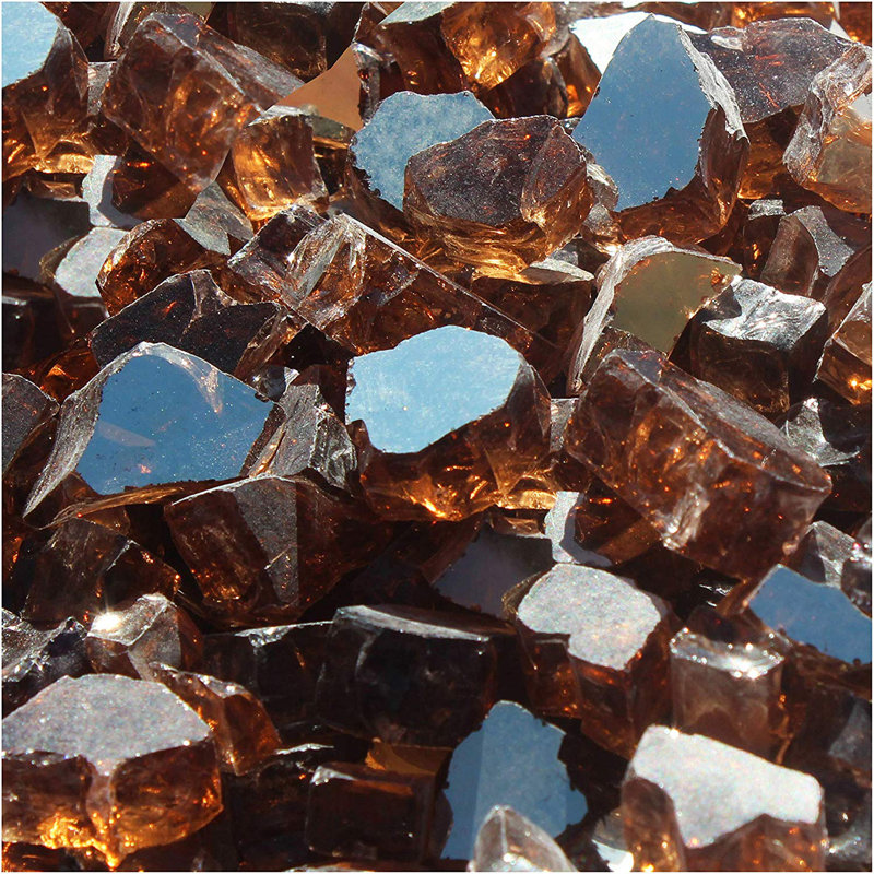 Cosmic Copper Reflective Tempered Fire Glass, 10 Pound Jar