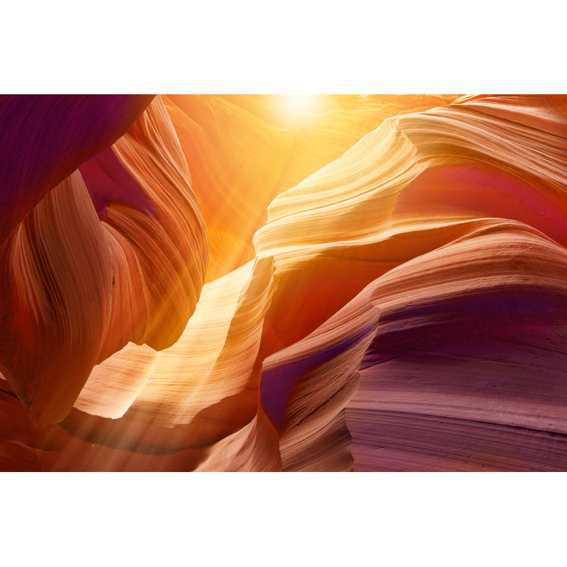 Antelope Canyon With Sunbeams - Wrapped Canvas Print, 51cm H x 76cm W