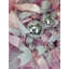 Couronne en maille rose, blanche et argentée