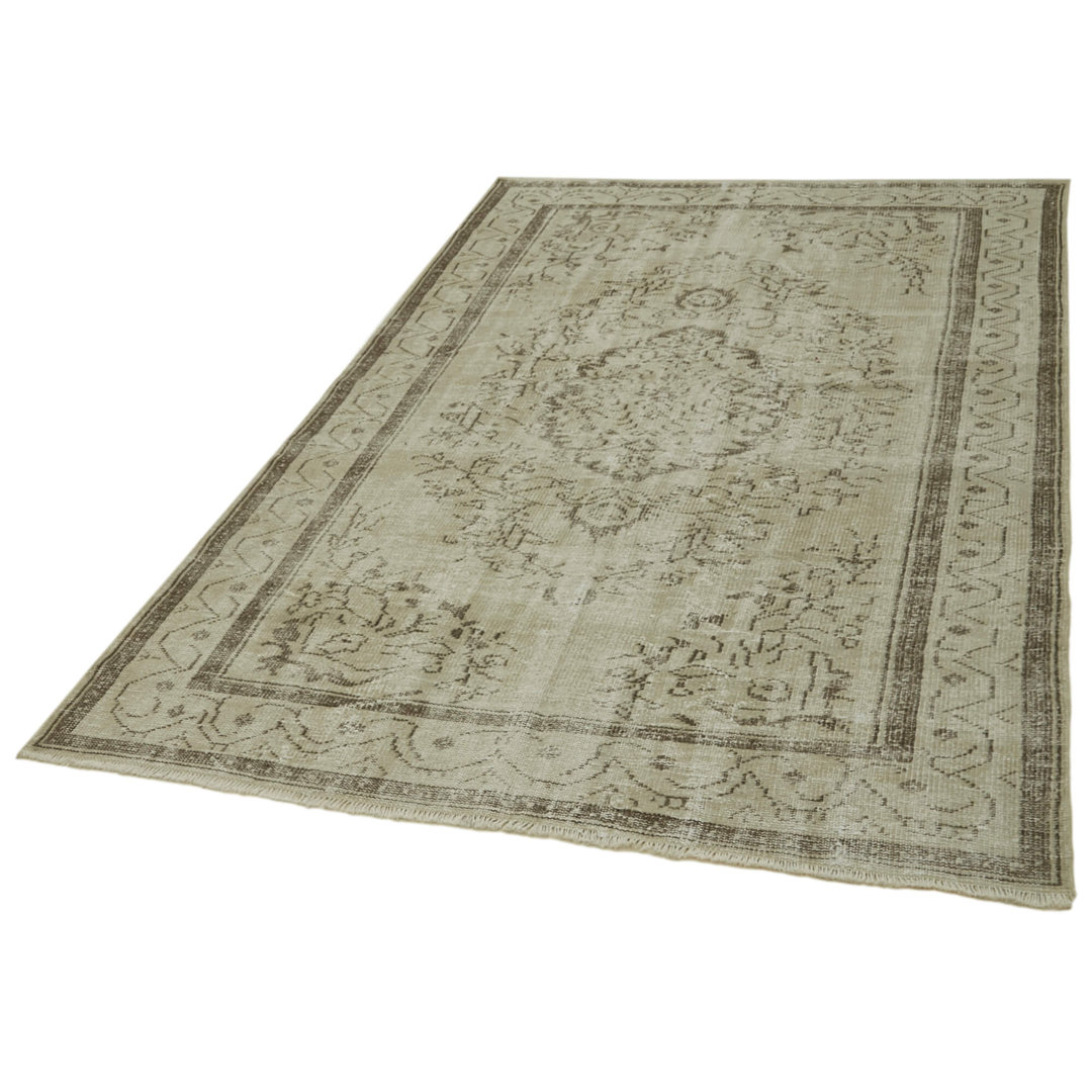 Vintage Beige Vintage Wool Handmade Area Rug