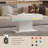 Modern White Coffee Table, Rectangular Coffee Table with RGB Lights for Living Room