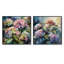 Hydreangea mauve / vert - ensemble de 2 hortensias floraux carrés-588449781-588449780