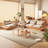 Grimpante 88.6'' Beige Storage Modular Cotton Linen Fabric Sofa,MDF Frame,with Pillows