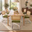 Chaise d'appoint en porte-à-faux avec dossier en rotin de canne et structure en acier-340965877