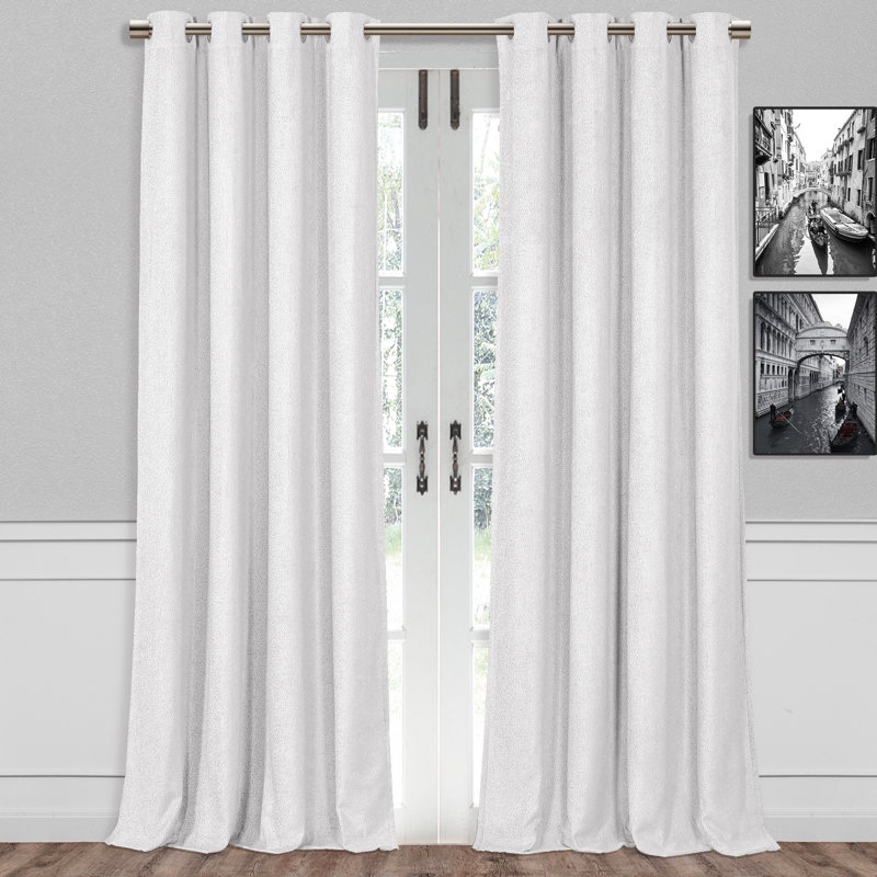Dhriya Curtain Single Panel, 52" W x 63" L, Off White