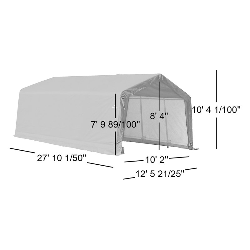 Abri de garage 13 pi x 28 pi ShelterCoat, H 121 po x l 334,02 po x P 163,88 po, Vert