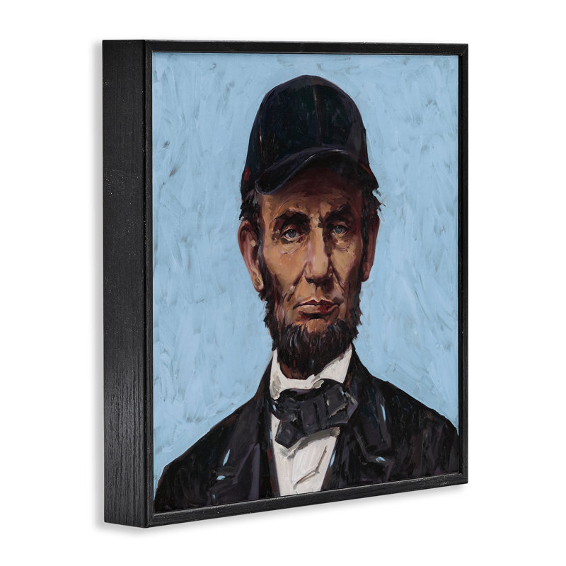 Honnête Abe avec casquette de baseball, estampe numérique, design Studio Bautista, H 17 po x l 17 po
