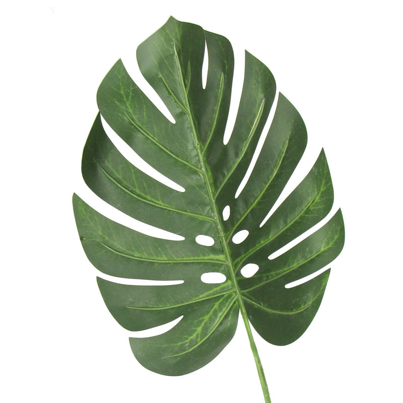 Tige de feuille artificielle Philodendron Monstera, H 28 po x l 11 po x P 0,25 po