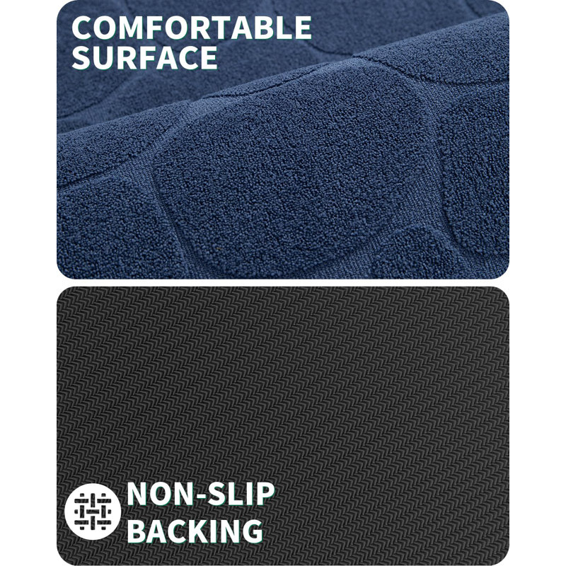 Emslie Non Slip Rubber Bath Rug, 20"W x 31.5"L, Blue