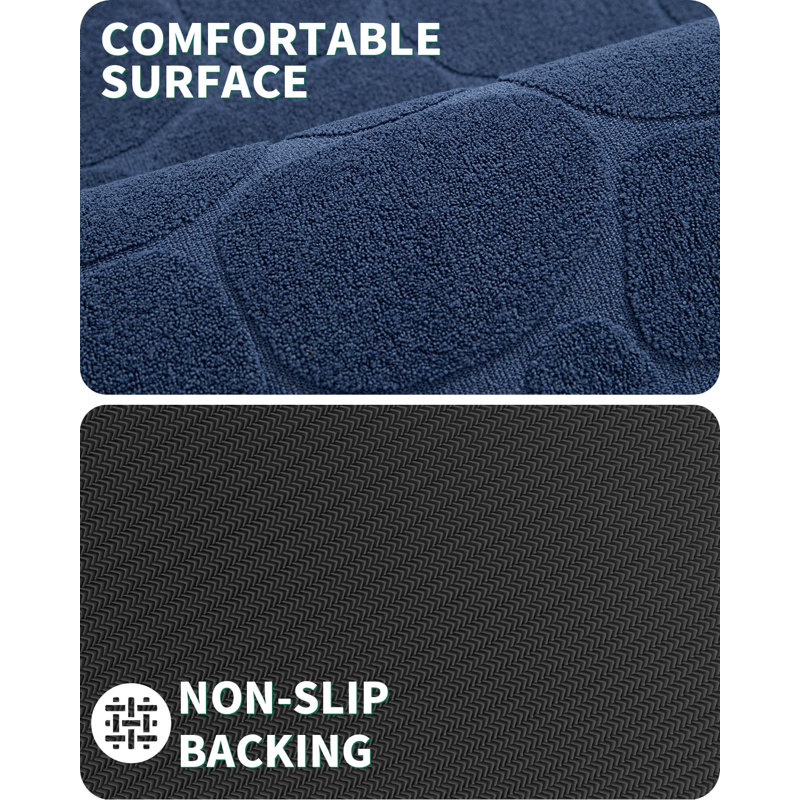 Emslie Non Slip Rubber Bath Rug, 20"W x 47"L, Blue