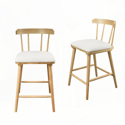 Tabouret de comptoir rembourré en bois