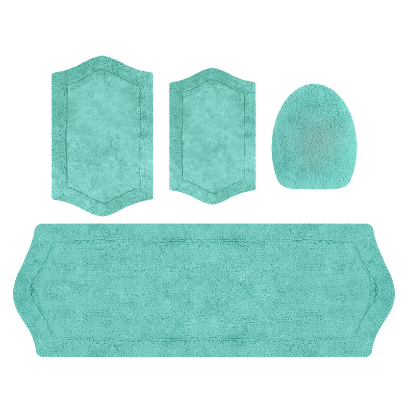 Tapis pour salle de bain Delean, Turquoise