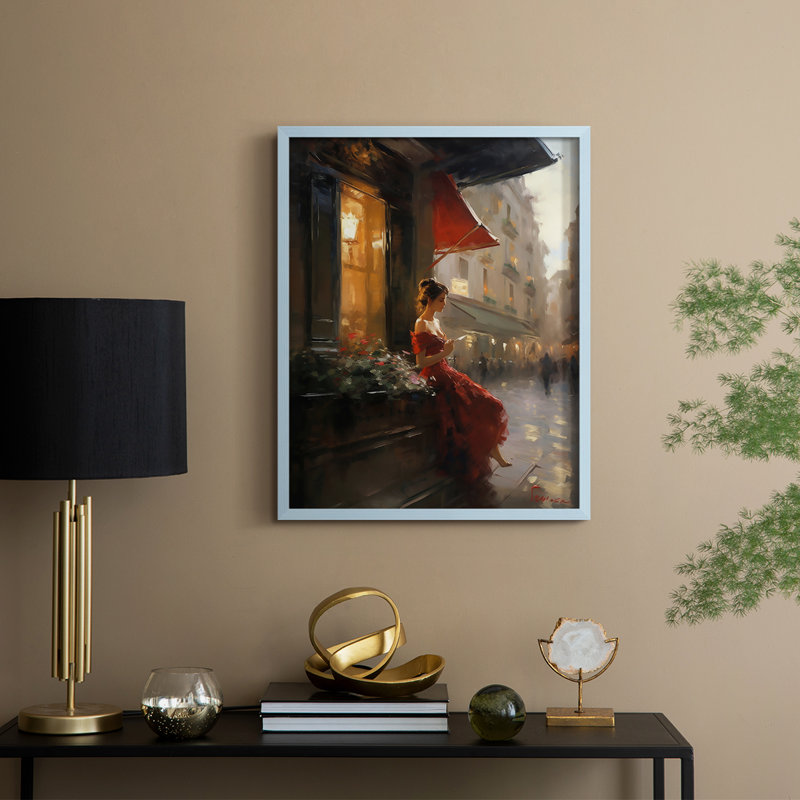 WOMEN Series CDLXIII Framed Print - Solid Wood, Blue, 11" H x 9" W