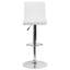 Contemporary Vinyl Adjustable Height Barstool with Panel Back and Chrome Base-1815093511