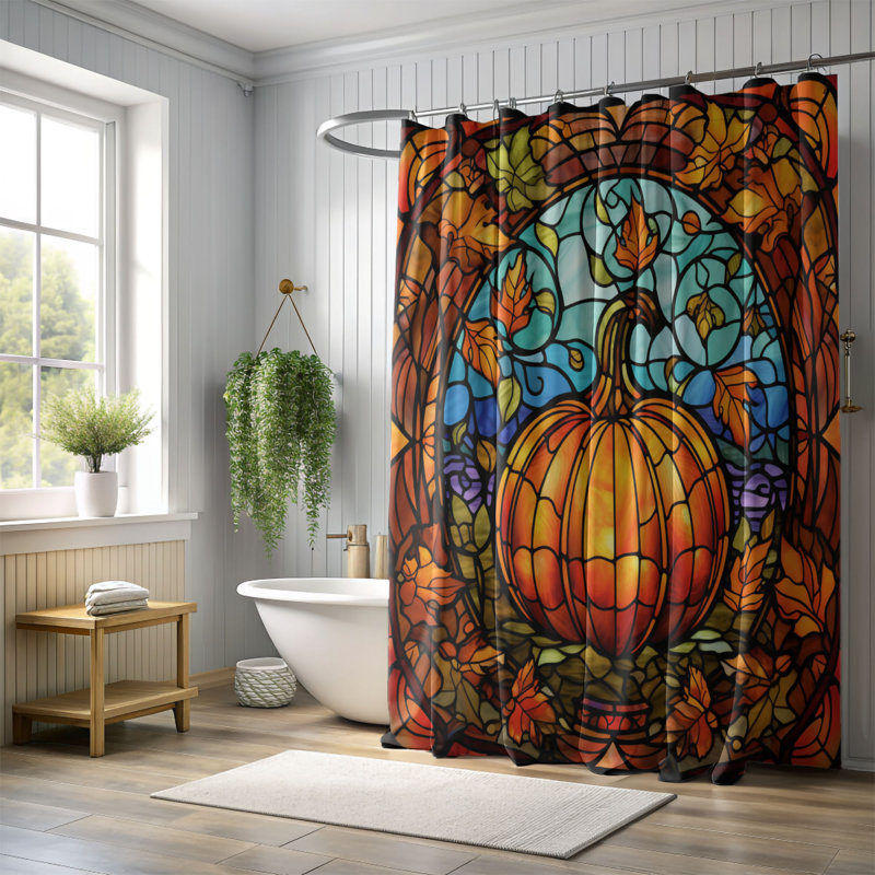 Rideau de douche en verre 1 pièce, H 74 po x l 71 po