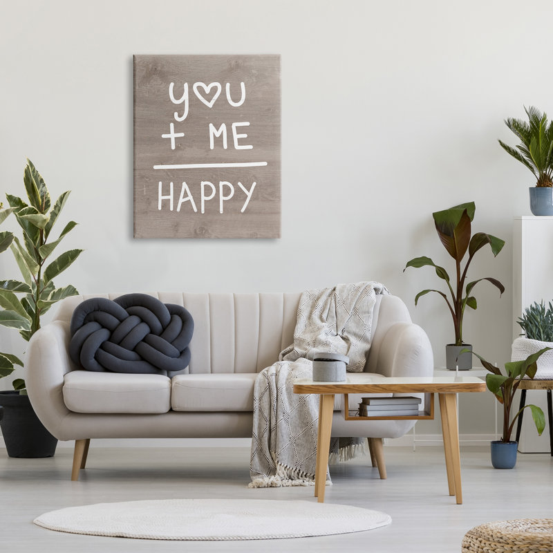«You + Me = Happy Equation Romance» par Lil 'Rue - impression, H 40 po x l 30 po x P 1,5 po, Toile tendue