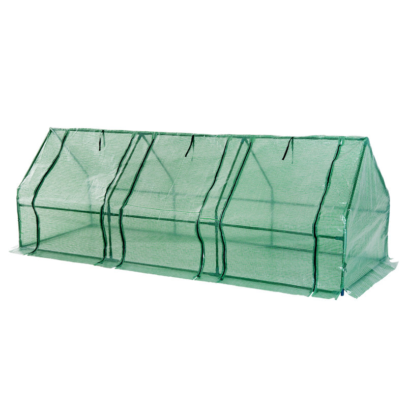 Portable Mini Greenhouse Outdoor Garden with Large Zipper Doors and Water/UV PE Cover, 36, Green