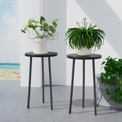20 Inch Mid Century Modern Decor Corner Wood  Plant Stand  Small Round Plant Table For Indoor Plants (2Pack)