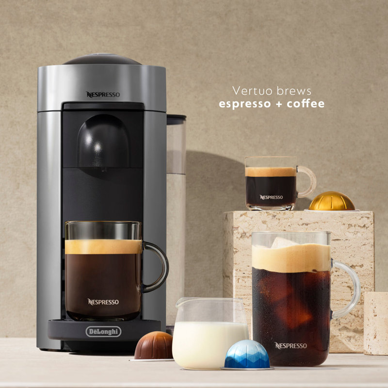 Nespresso VertuoPlus Coffee and Espresso Machine by De'Longhi, Gray