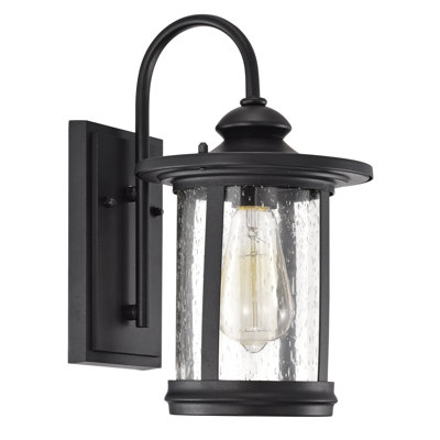 Luminaire de grange d’extérieur texturé noir à 1 ampoule doonans