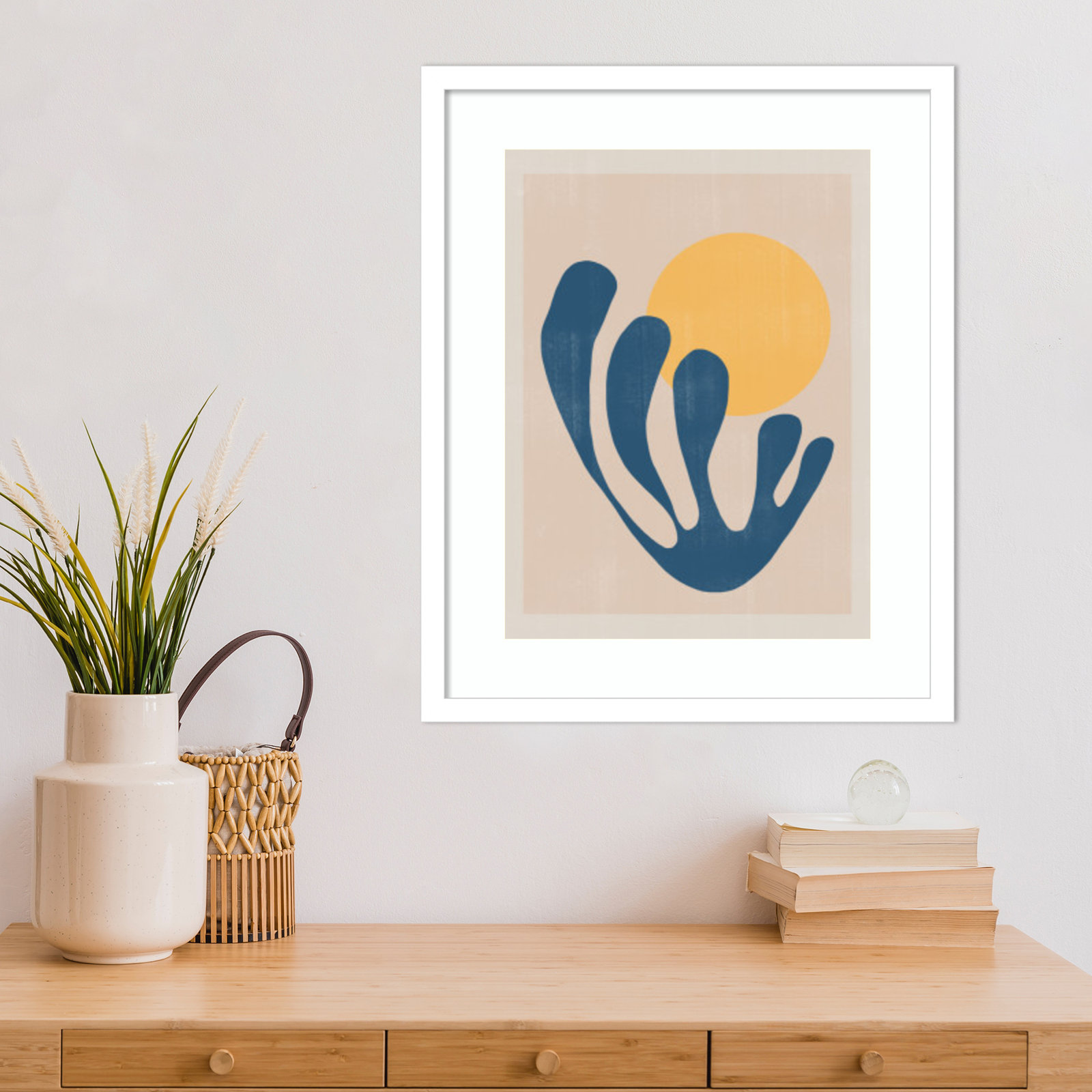 Giese "Modern Plant No. 1" Print, White, 21" H x 17" W