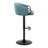 Josie Adjustable Velvet Bar Stools with Rounded T Footrest-28925749