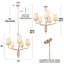Suspension à 5 lumières dorées en forme de roue avec abat-jour blanc en tissu pour îlot de cuisine, compatible avec tous les plafonds.
