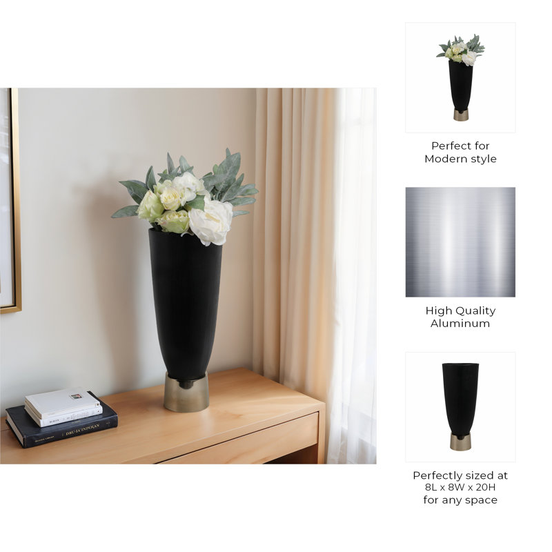 Wallmar Handmade Metal Table Vase, 20" H x 8" W x 8" D