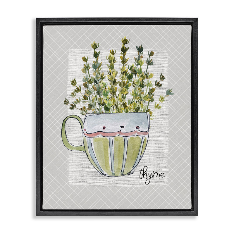 Cadre flottant Thym Herb, par Livi Finn, H 31 po x l 25 po, Cadre flottant noir de jais